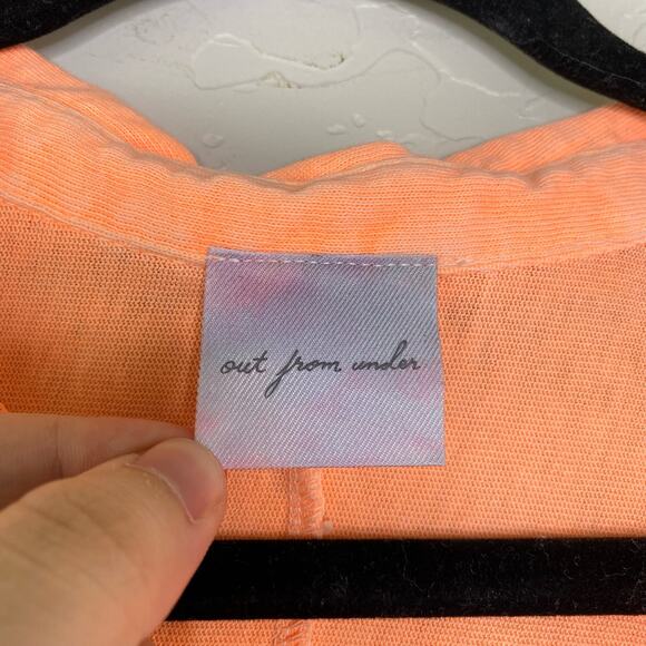 Urban Outfitters Out from Under Orange Gauzy Button Up Medium - Picture 5 of 10